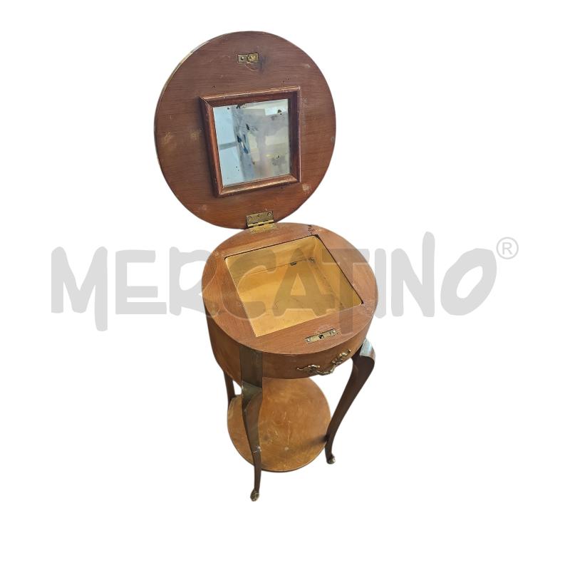 TAVOLINO INTARSIATO LEGNO TONDO | Mercatino dell'Usato Burolo 4