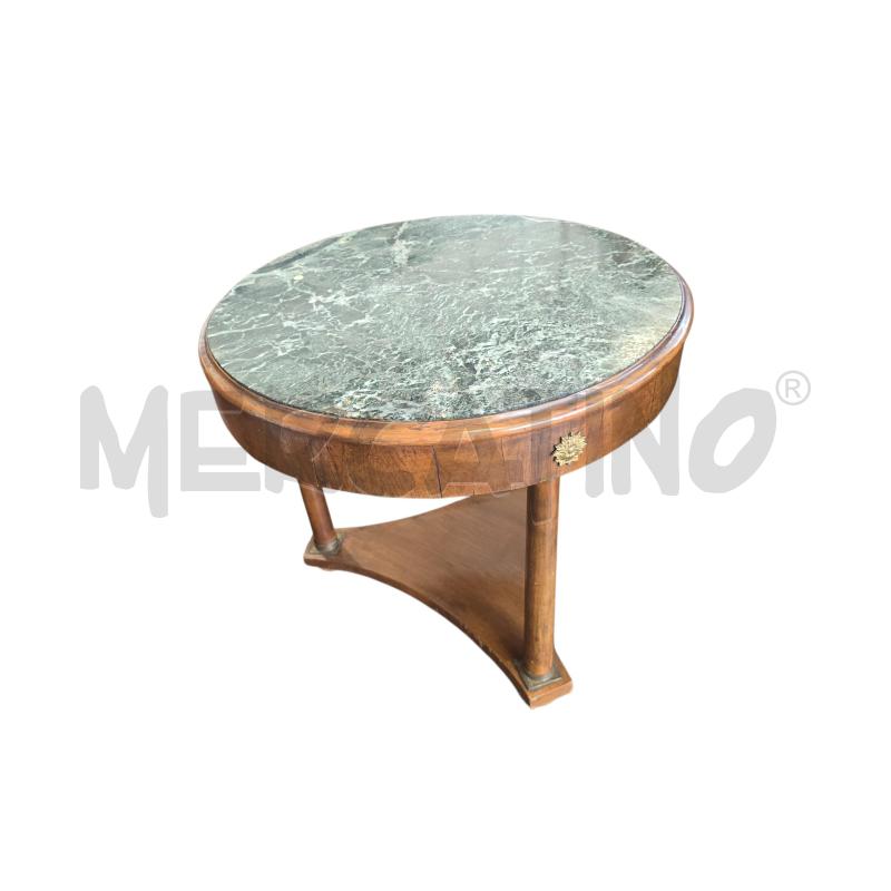 TAVOLINO LEGNO MARMO TONDO | Mercatino dell'Usato Burolo 2