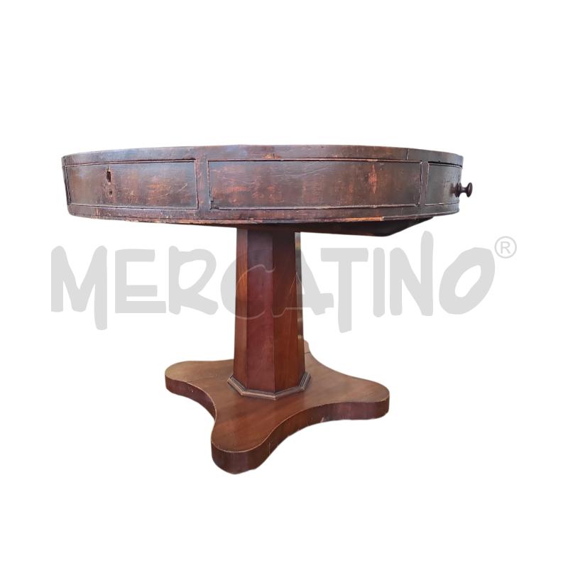 TAVOLINO TONDO LEGNO CON CASSETTI | Mercatino dell'Usato Burolo 3
