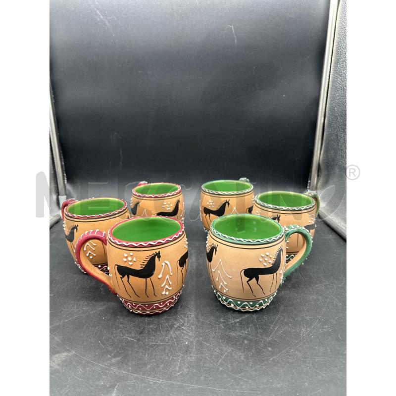 TAZZE PZ. 6 CERAMICA ALMA DERUTA | Mercatino dell'Usato Burolo 1
