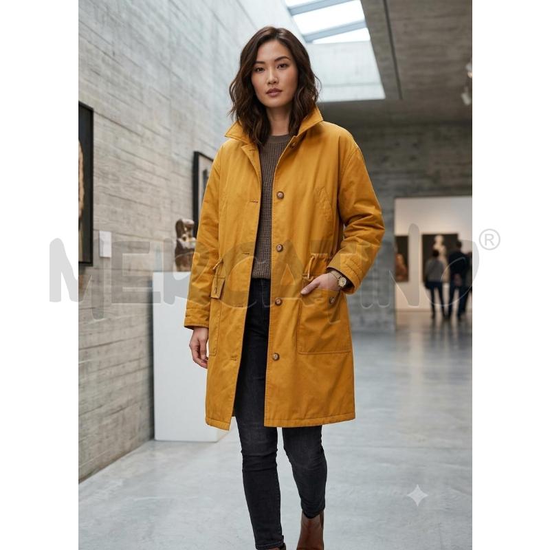 TRENCH DONNA LAURA BIAGIOTTI BAZAR GIALLO INTERNO MISTO LANA | Mercatino dell'Usato Burolo 1