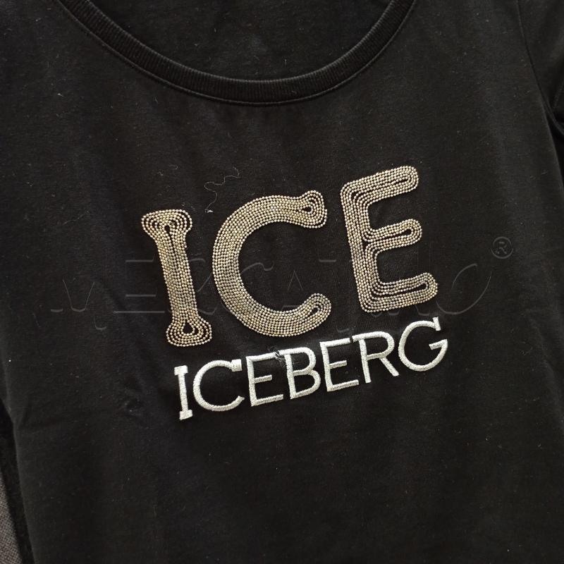 T SHIRT DONNA ICEBERG NERA RICAMI ORO | Mercatino dell'Usato Burolo 3