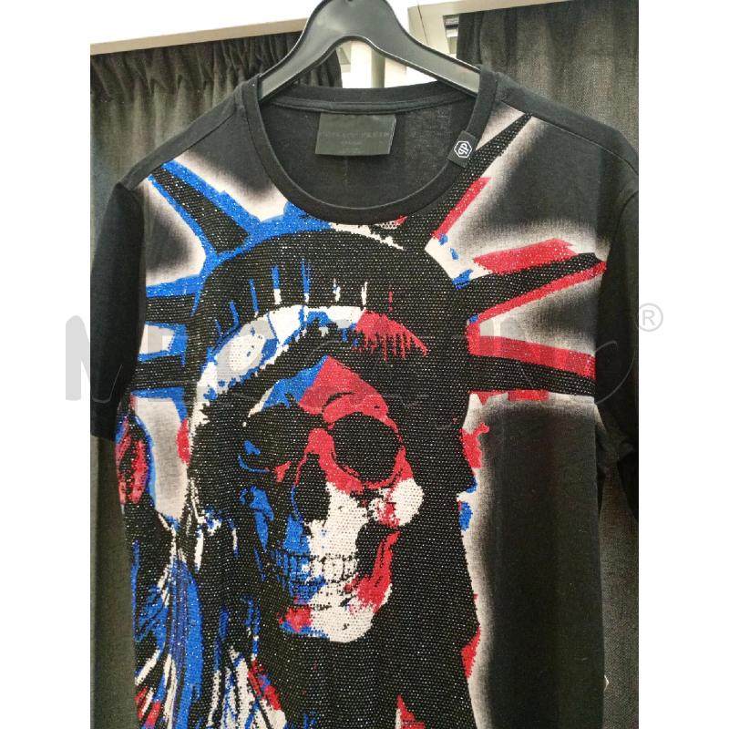 T SHIRT UOMO PHILIPP PLEIN COTONE NERO GRAFICA | Mercatino dell'Usato Burolo 2