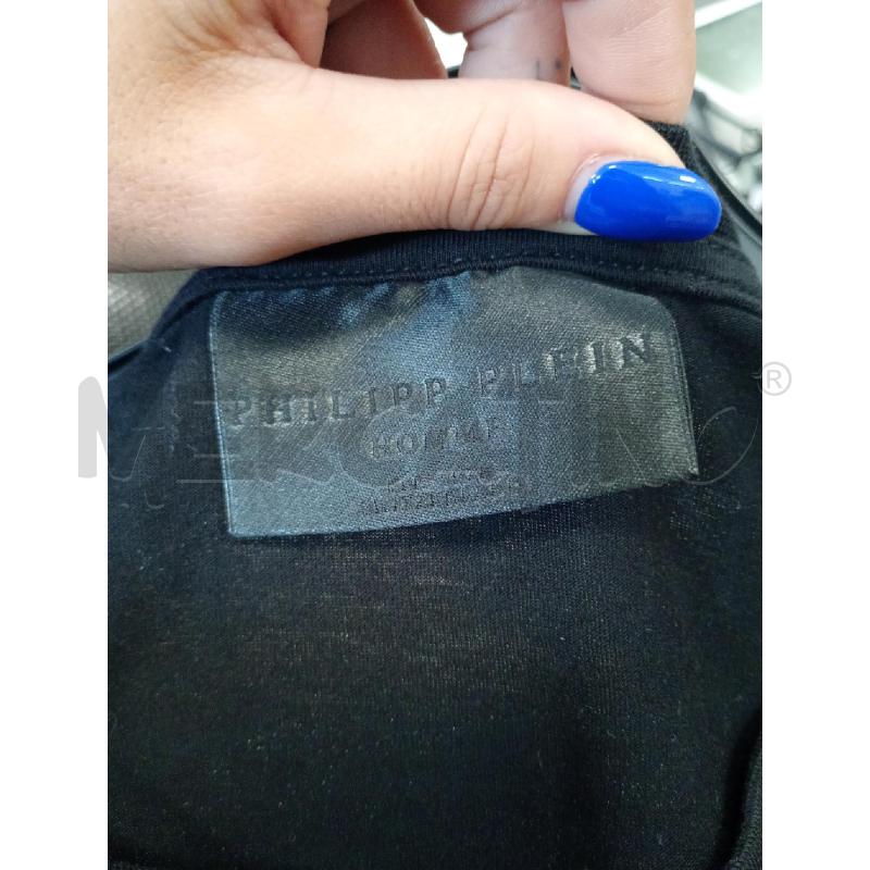 T SHIRT UOMO PHILIPP PLEIN COTONE NERO GRAFICA | Mercatino dell'Usato Burolo 4