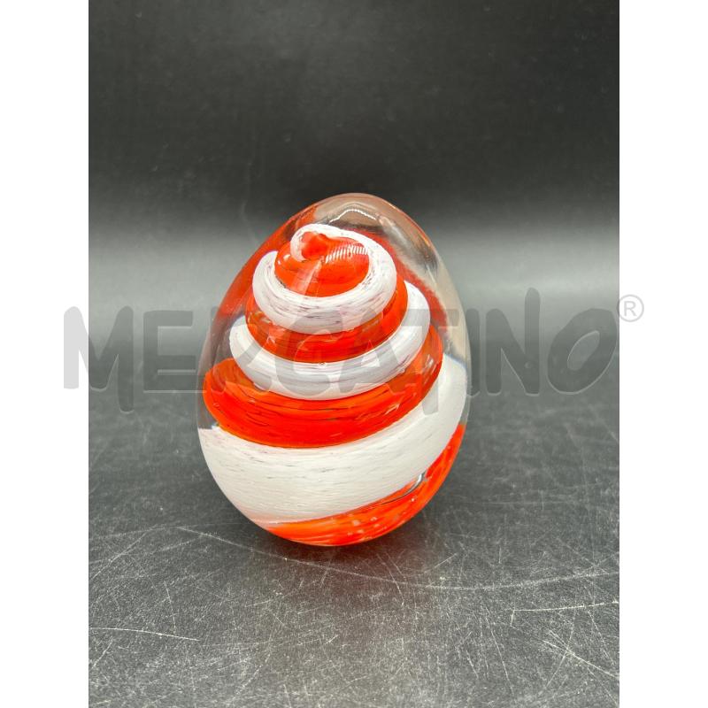 UOVO VETRO VINTAGE SPIRALE ARANCIONE BIANCA | Mercatino dell'Usato Burolo 2