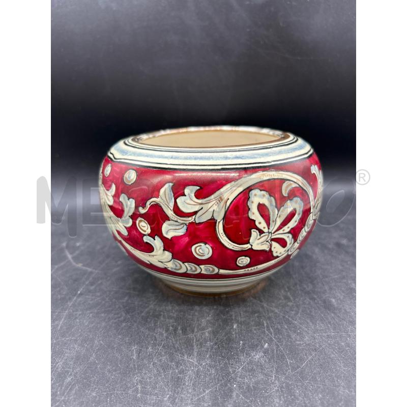 VASO ARS DERUTA MOTIVI ROSSI CON FIORI | Mercatino dell'Usato Burolo 1