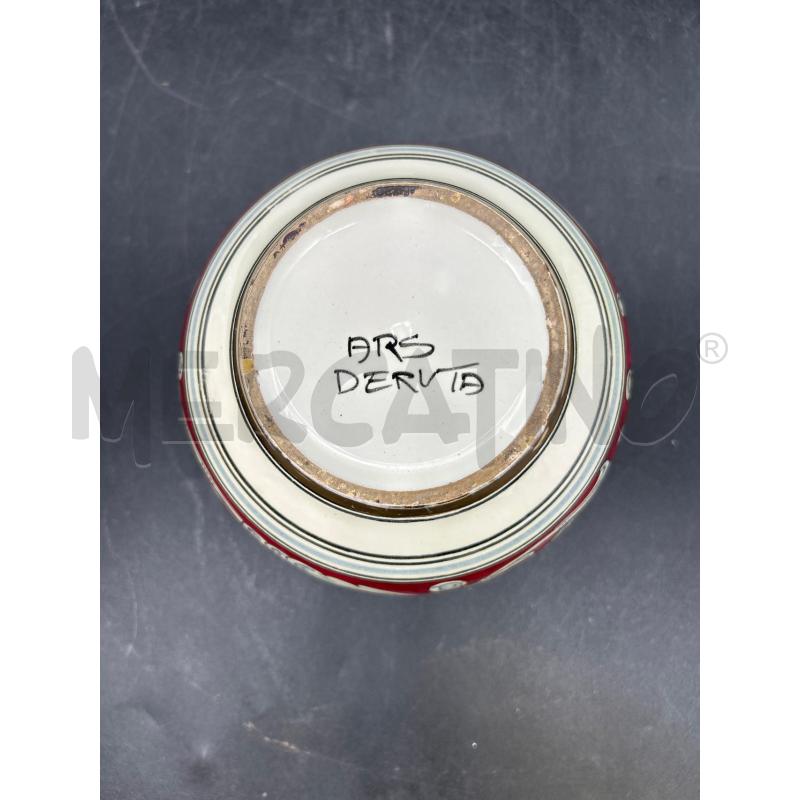 VASO ARS DERUTA MOTIVI ROSSI CON FIORI | Mercatino dell'Usato Burolo 3