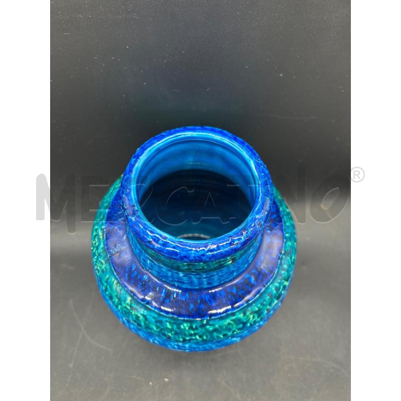 VASO CERAMICA A RIGHE VERDE BLU | Mercatino dell'Usato Burolo 2