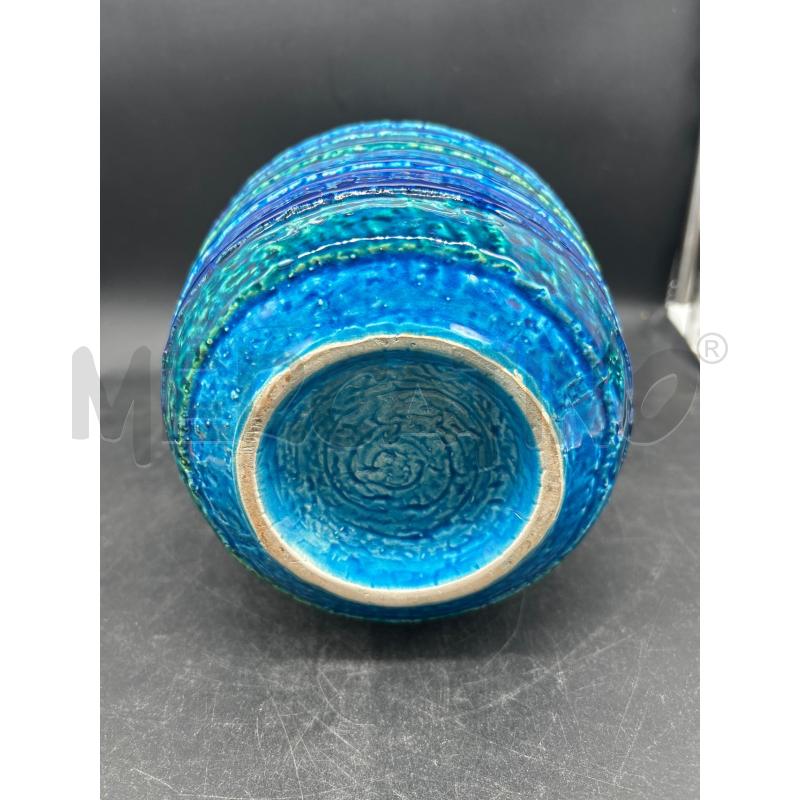 VASO CERAMICA A RIGHE VERDE BLU | Mercatino dell'Usato Burolo 3