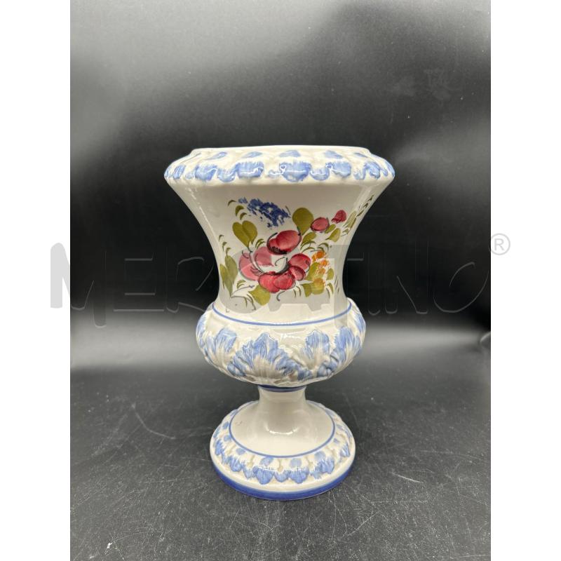 VASO CERAMICA BASSANO BIANCO BLU | Mercatino dell'Usato Burolo 1