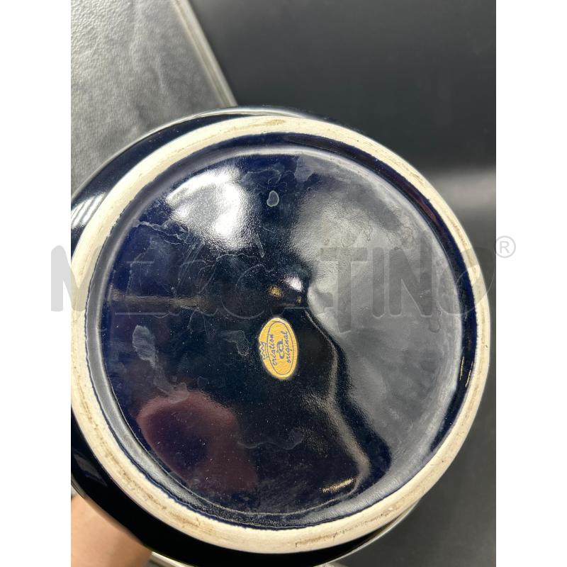 VASO CERAMICA BLU CON FIORI DORATI H30CM | Mercatino dell'Usato Burolo 4