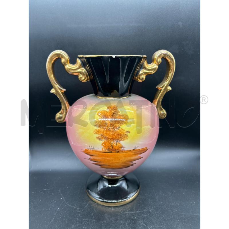 VASO CERAMICA CON CASA MANICI DORATI | Mercatino dell'Usato Burolo 1
