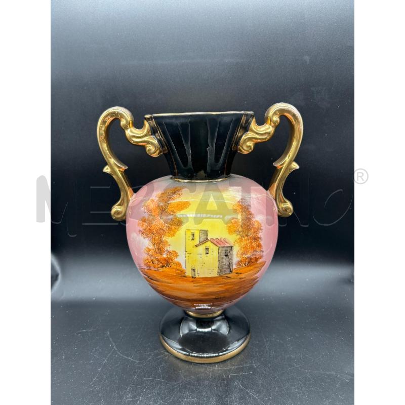 VASO CERAMICA CON CASA MANICI DORATI | Mercatino dell'Usato Burolo 2