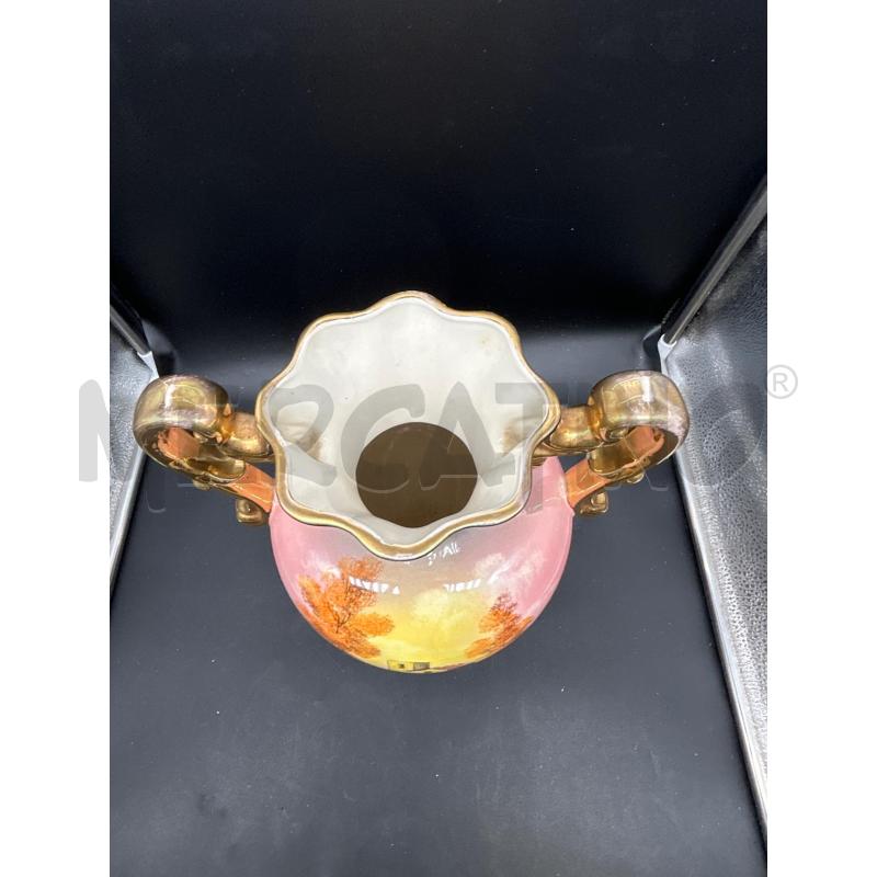 VASO CERAMICA CON CASA MANICI DORATI | Mercatino dell'Usato Burolo 3