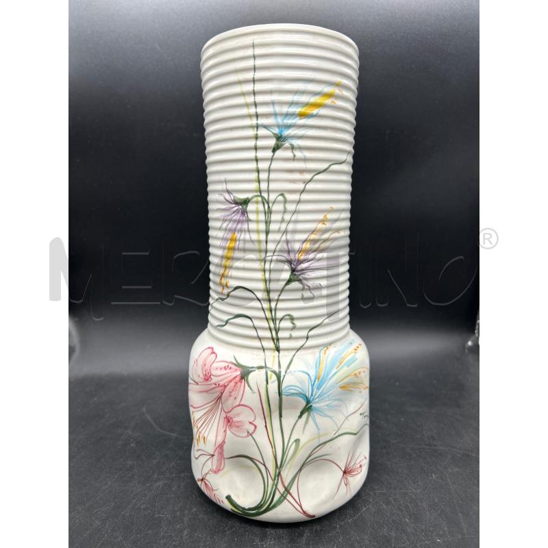 VASO CERAMICA CON FIORI H30CM | Mercatino dell'Usato Burolo 1