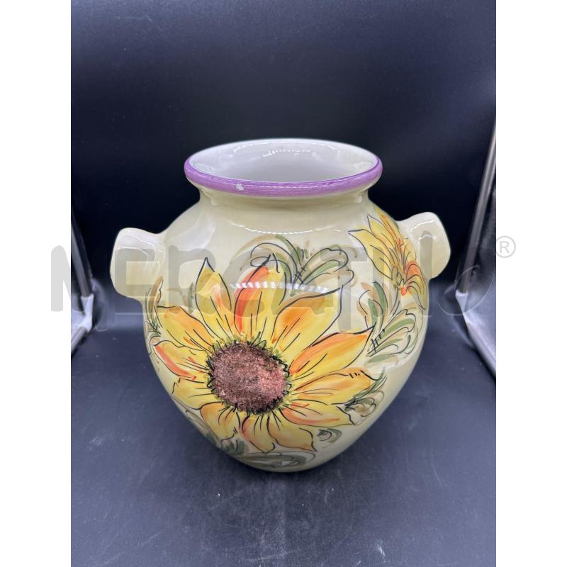 VASO CERAMICA CON GIRASOLE | Mercatino dell'Usato Burolo 1