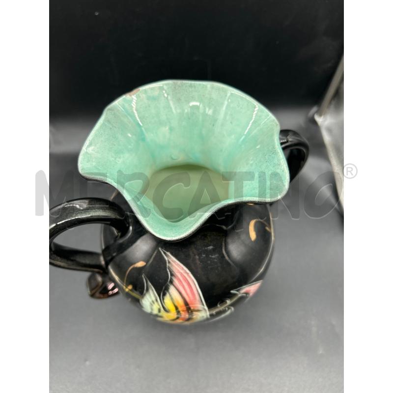 VASO CERAMICA NERO CON FIORI | Mercatino dell'Usato Burolo 2