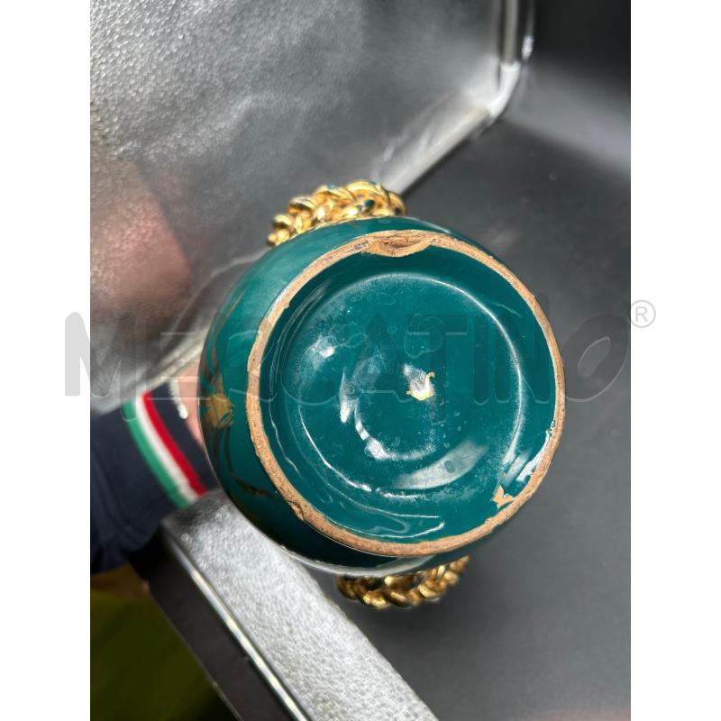 VASO CERAMICA VERDE DORATO | Mercatino dell'Usato Burolo 4