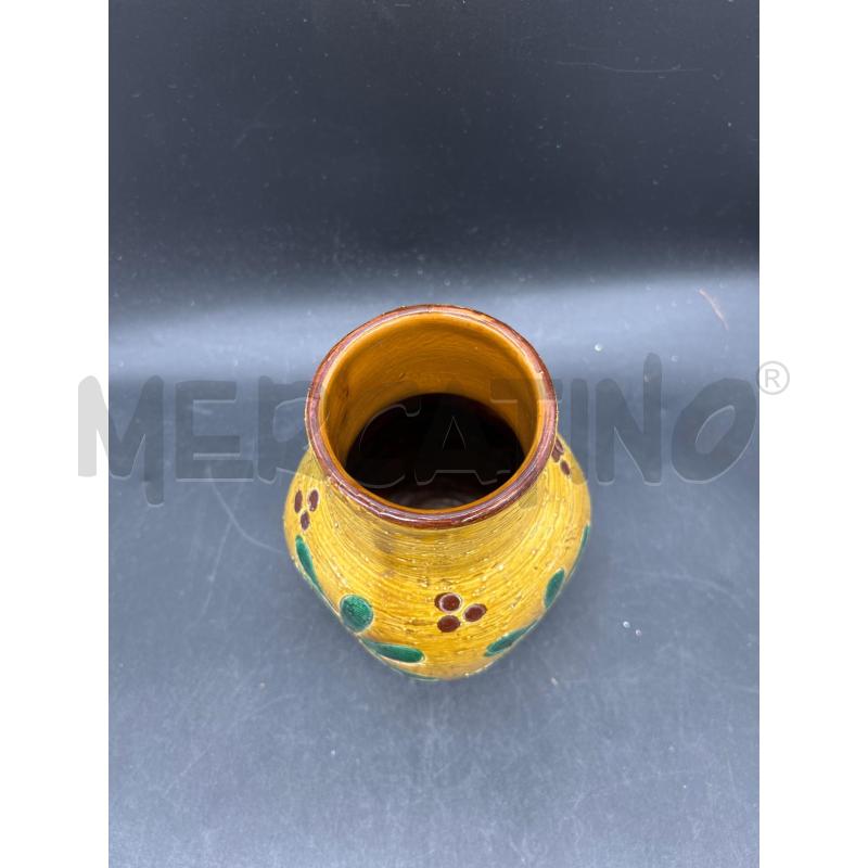 VASO COTTO GIALLO FIORI VERDE | Mercatino dell'Usato Burolo 3
