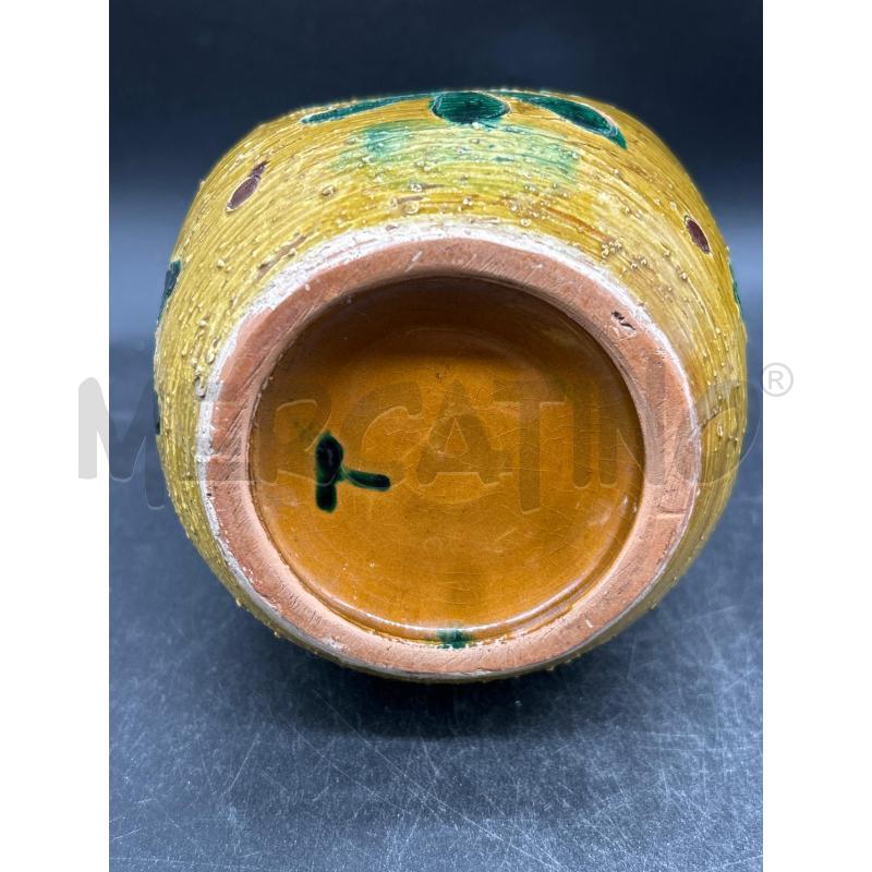 VASO COTTO GIALLO FIORI VERDE | Mercatino dell'Usato Burolo 4