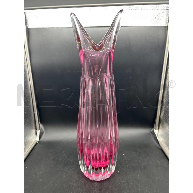 VASO CRISTALLO ROSA H44CM | Mercatino dell'Usato Burolo 1