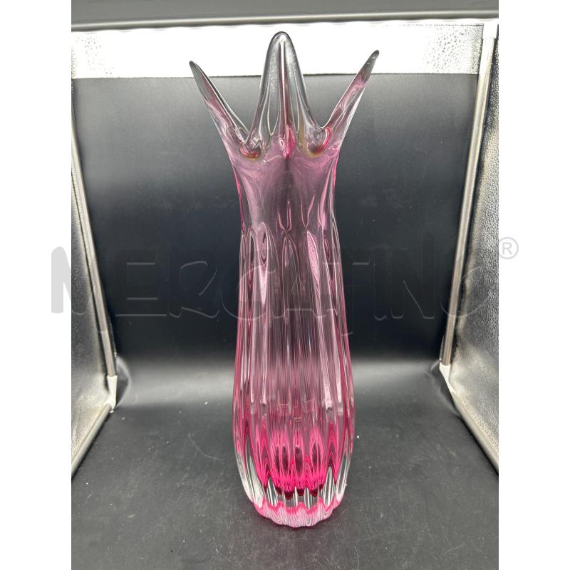 VASO CRISTALLO ROSA H44CM | Mercatino dell'Usato Burolo 2