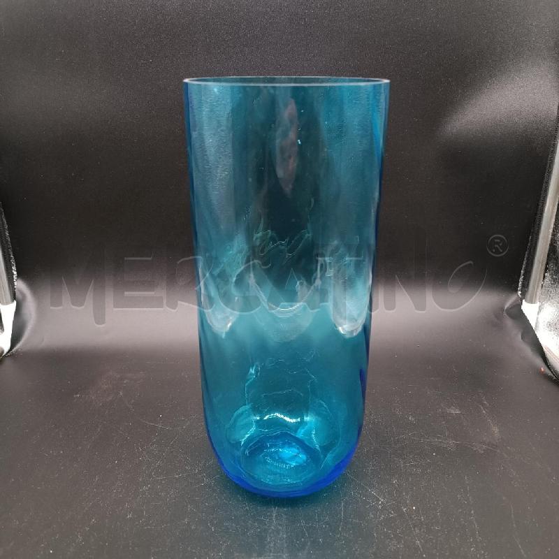 VASO VETRO BLU H25CM | Mercatino dell'Usato Burolo 1
