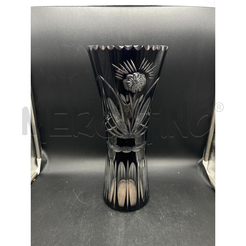 VASO VETRO LAVORATO BORDEAUX | Mercatino dell'Usato Burolo 1
