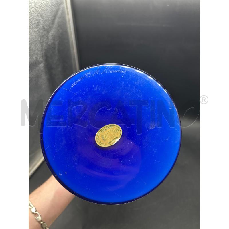 VASO VETRO VENINI BLU ANNI 90 H28CM  | Mercatino dell'Usato Burolo 3