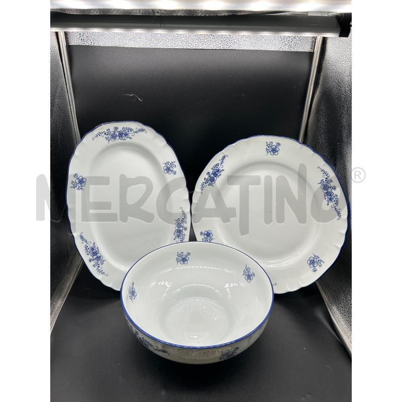 VASSOI PZ2 + INSALATIERA CERAMICA GINORI BIANCA E BLU | Mercatino dell'Usato Burolo 1