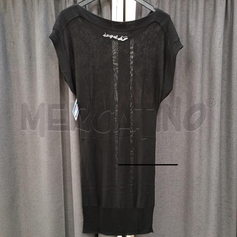 VESTITO DONNA DESIGUAL NERO ROSA SMANICATO VISCOSA | Mercatino dell'Usato Burolo 2