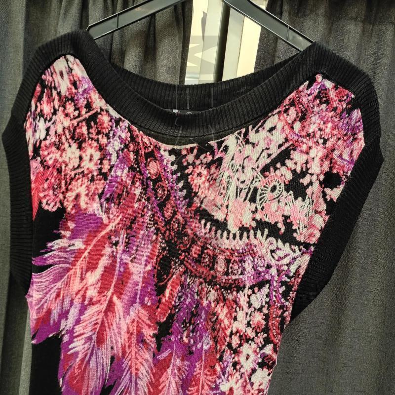 VESTITO DONNA DESIGUAL NERO ROSA SMANICATO VISCOSA | Mercatino dell'Usato Burolo 3