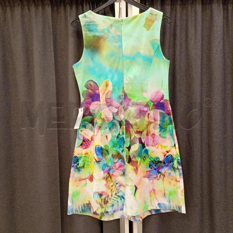 VESTITO DONNA IKO VERDE CHIARO FIORI ROSA | Mercatino dell'Usato Burolo 3