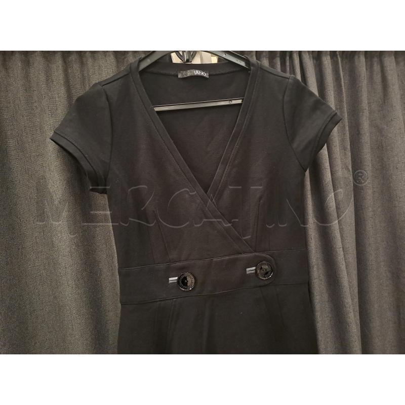 VESTITO DONNA LIUJO NERO SMANICATO BOTTONI FRONTALI SPESSO | Mercatino dell'Usato Burolo 3