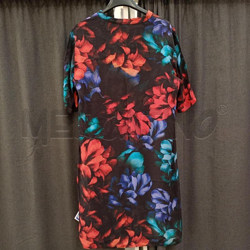 VESTITO DONNA OLTRE NERO FIORIO ROSSO BLU SCOLLO V | Mercatino dell'Usato Burolo 2