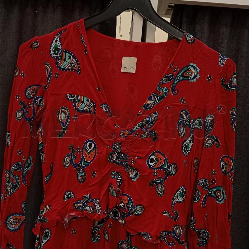 VESTITO DONNA PINKO ROSSO SCOLLO  | Mercatino dell'Usato Burolo 3