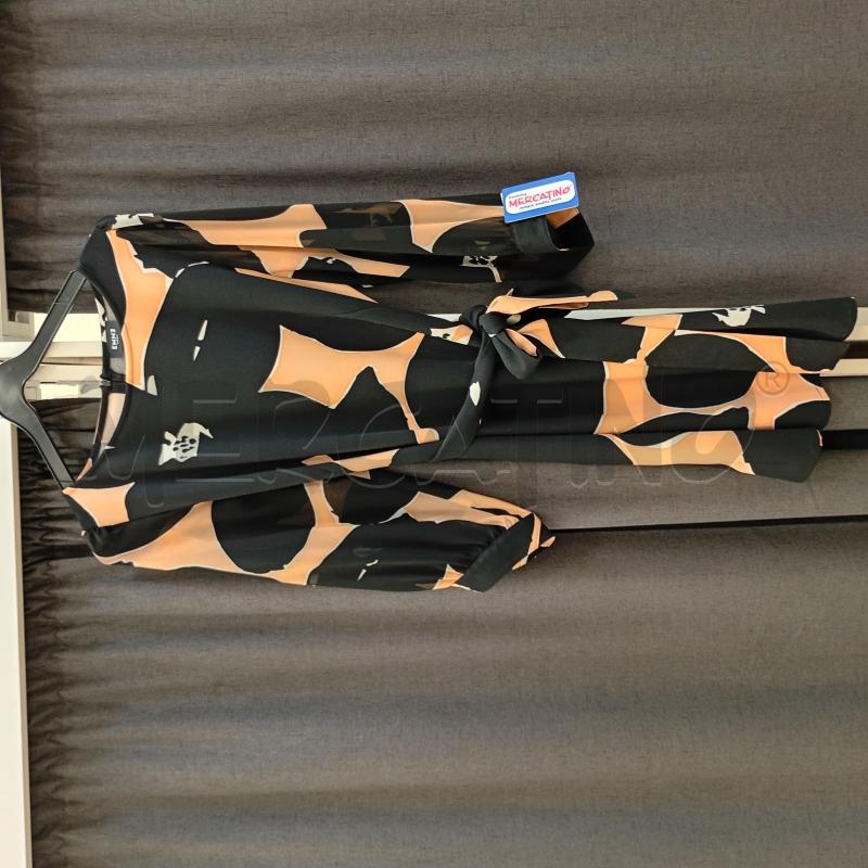VESTITO DONNA RINASCIMENTO AZZURRO ELETTRICO SMANICATO | Mercatino dell'Usato Burolo 1
