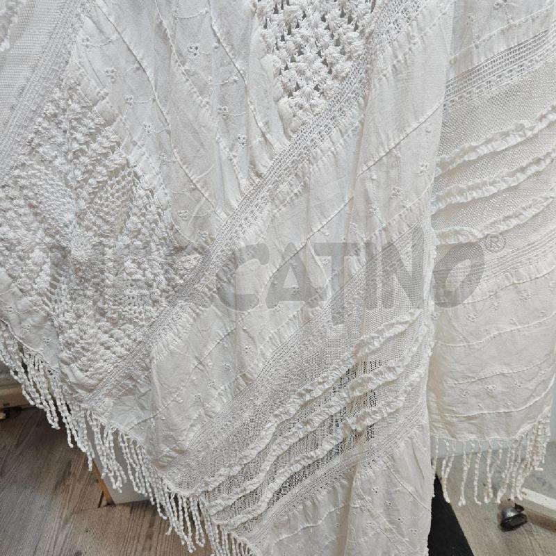 VESTITO DONNA YWINSET BIANCO SANGALLO FRANGETTE SMANICATO SPALLINE | Mercatino dell'Usato Burolo 4