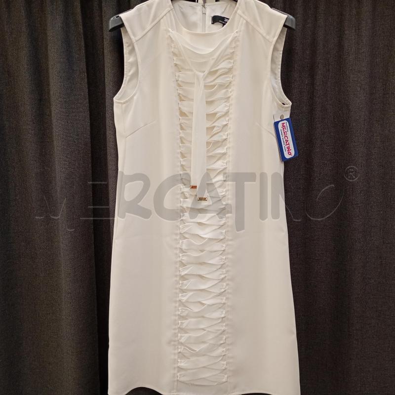 VESTITO ELISABETTA FRANCHI BIANCO SMANICATO STRINGA FRONTALE | Mercatino dell'Usato Burolo 1