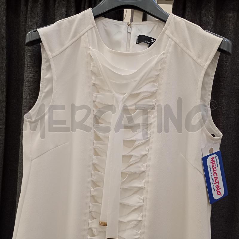 VESTITO ELISABETTA FRANCHI BIANCO SMANICATO STRINGA FRONTALE | Mercatino dell'Usato Burolo 3