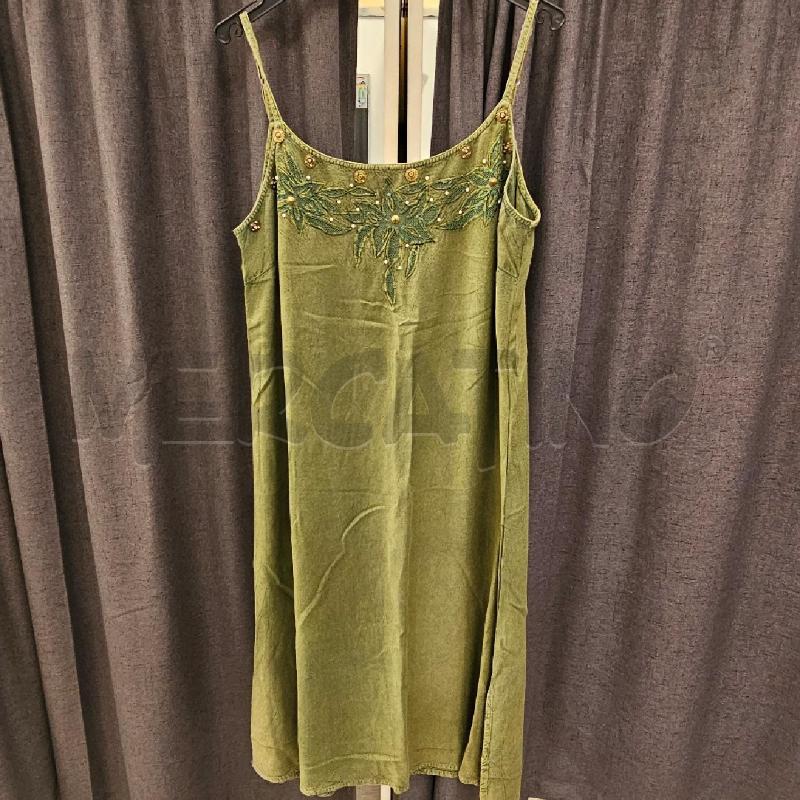 VESTITO POSITANO SPALLINA SOTTILE VERDONE  | Mercatino dell'Usato Burolo 1