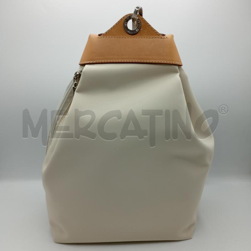 ZAINETTO DONNA GENNY BEIGE MARRONE CUOIO TESSUTO TECNICO | Mercatino dell'Usato Burolo 2