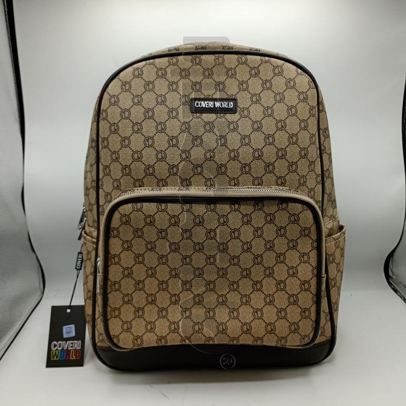 ZAINO DONNA COVERI WORLD MARRONE LOGO | Mercatino dell'Usato Burolo 1