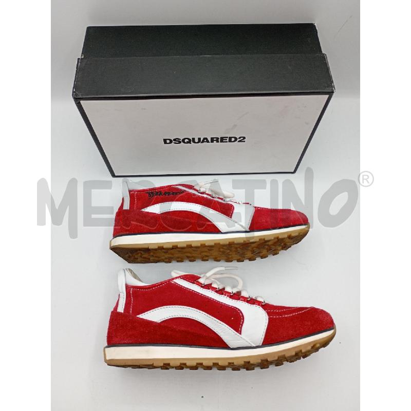 +SNEAKERS DSQUARED 2 ROSSE SCAMOSCIATE | Mercatino dell'Usato Burolo 3