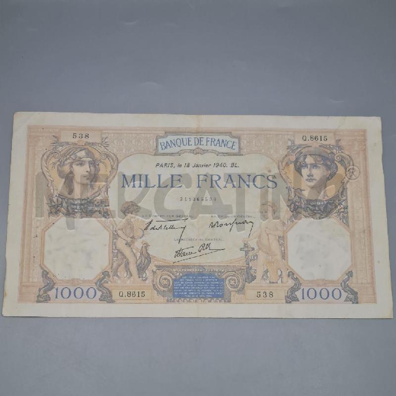 BANCONOTA FRANCIA 1000 FRANCHI 1940 | Mercatino dell'Usato Torino san paolo 2