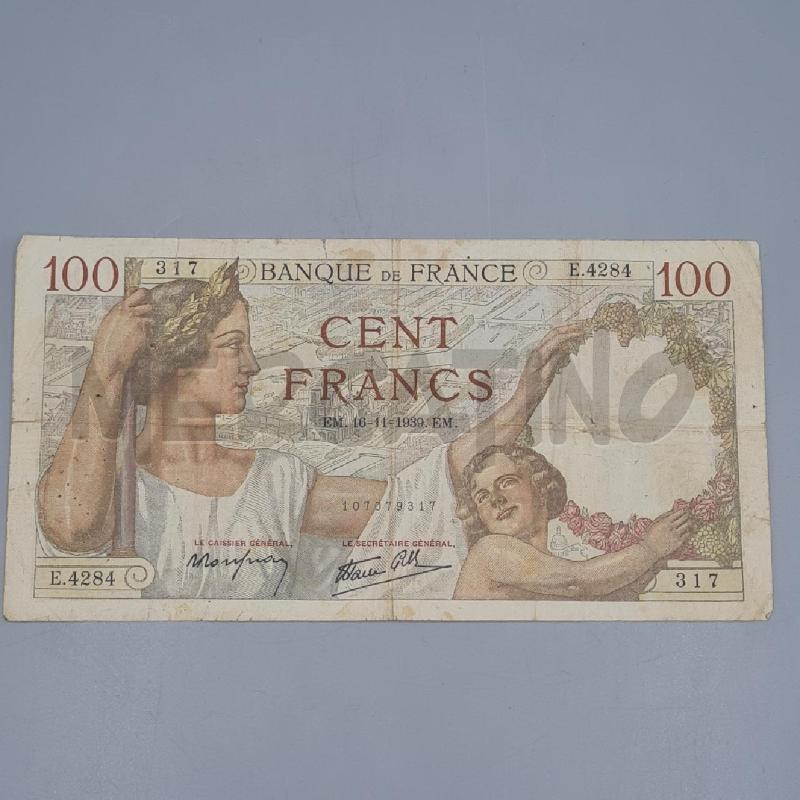 BANCONOTA FRANCIA 100 FRANCHI 1939 | Mercatino dell'Usato Torino san paolo 2