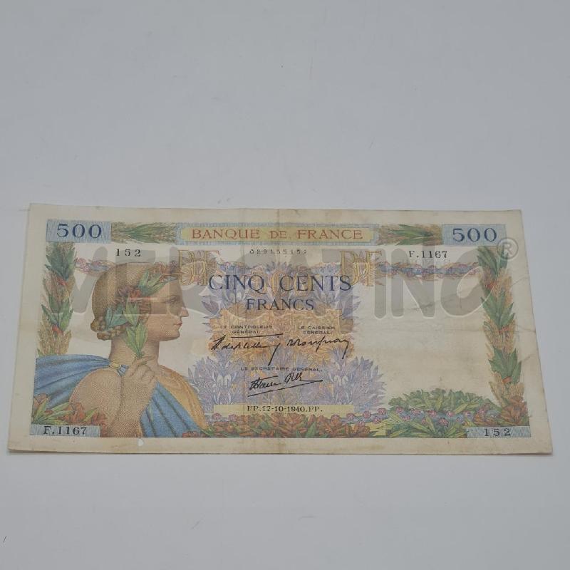 BANCONOTA FRANCIA 500 FF 17.10.1940 | Mercatino dell'Usato Torino san paolo 2