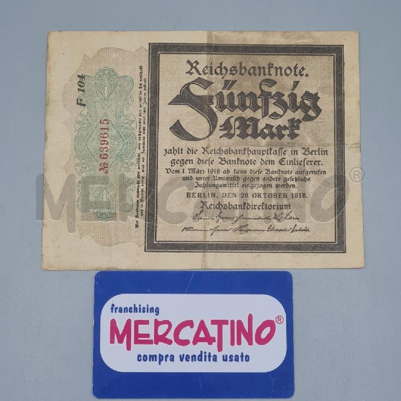 BANCONOTA GERMANIA 50 MARCHI 1918  | Mercatino dell'Usato Torino san paolo 1