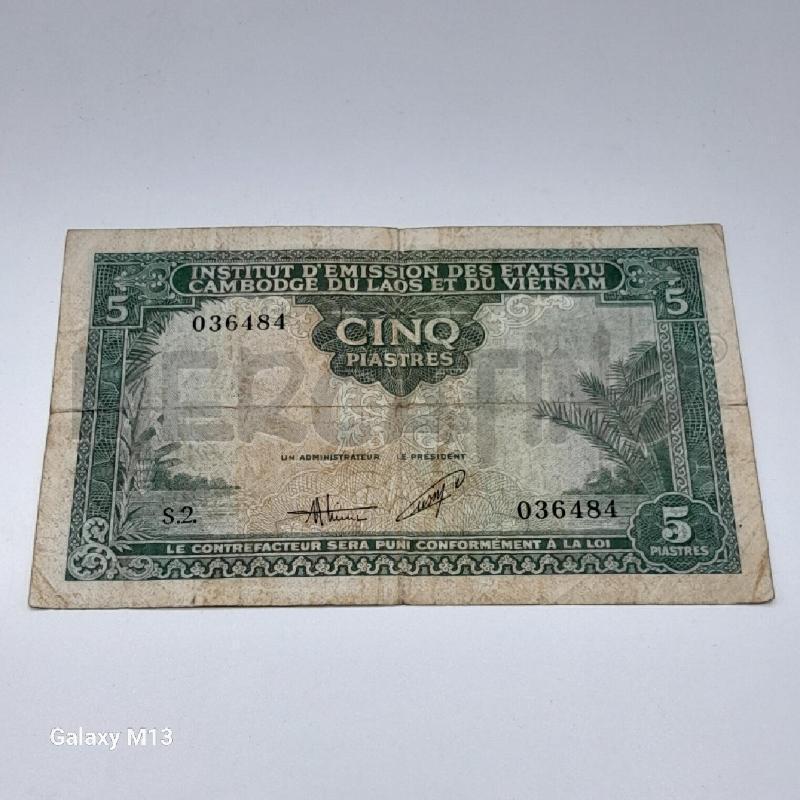 BANCONOTA INDOCINA FRANCESE 5 PIASTRES | Mercatino dell'Usato Torino san paolo 3
