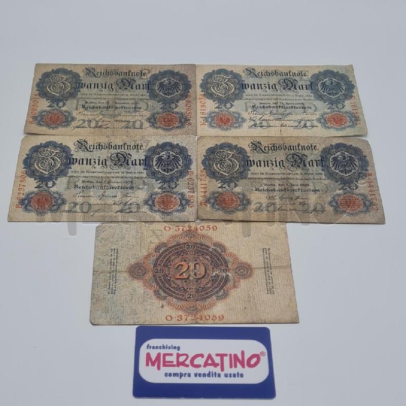 BANCONOTE GERMANIA 20 DM 1907-14 | Mercatino dell'Usato Torino san paolo 1